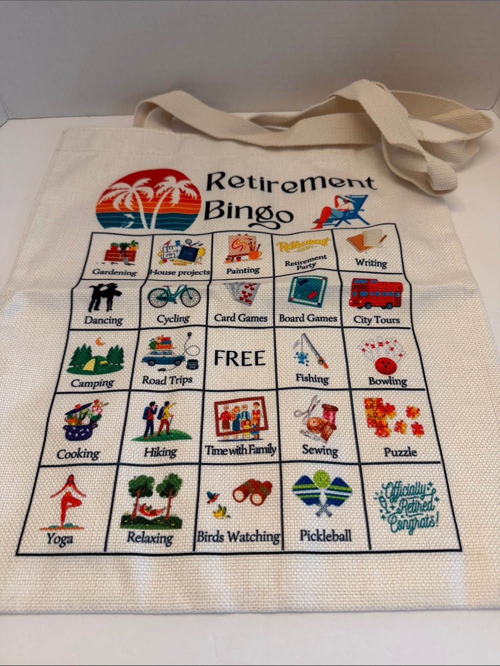 Retirement Bingo Canvas Tote Bag